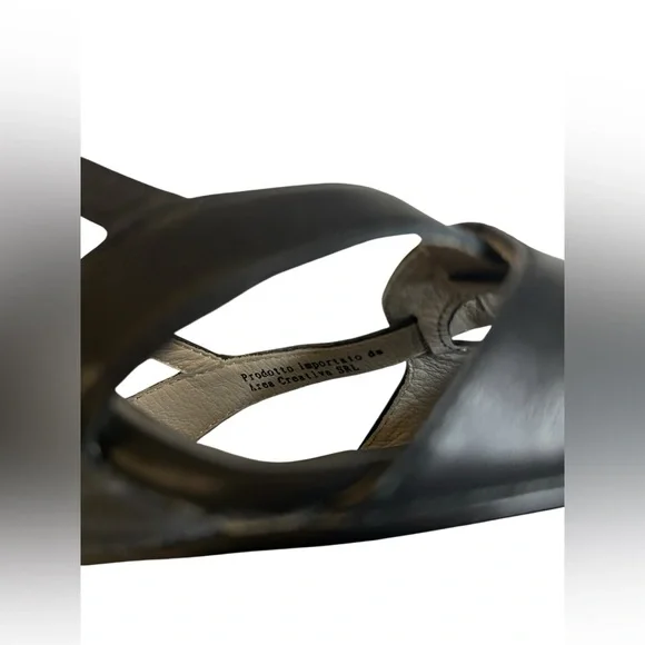 Y2K Millennial Diva Vintage Leather Slingback Woven Cute Cutout Wedge Heel EU 37 - Picture 7 of 16